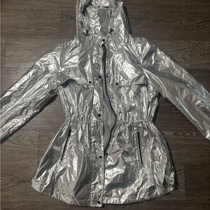 Women’s Calvin Klein Silver Hooded Anorak Jacket